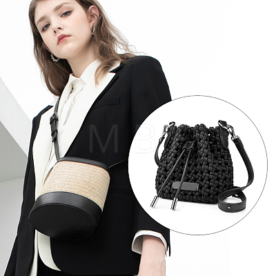   PU Leather Bag Straps with Rivet & PU Leather Bottom for Knitting Bag FIND-PH0004-75-1