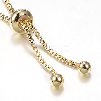 Adjustable Brass Box Chain Bolo Bracelets BJEW-P196-05G-1
