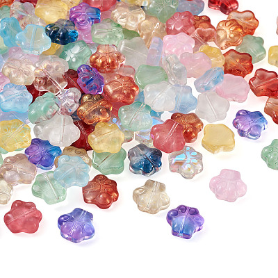 Craftdady Transparent Spray Painted Glass Beads GGLA-CD0001-06-1