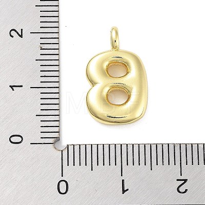 Rack Plating Brass Balloon Letter Pendants KK-C050-01G-B-1