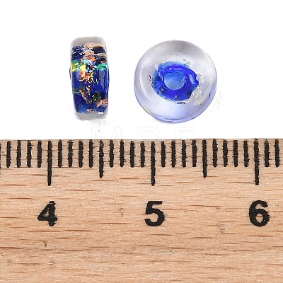 Luminous Handmade Foil Glass Beads LAMP-P020-01A-08-1