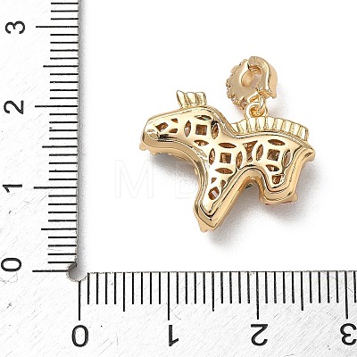 Brass Pave Cubic Zirconia Pendants KK-P355-08G-1
