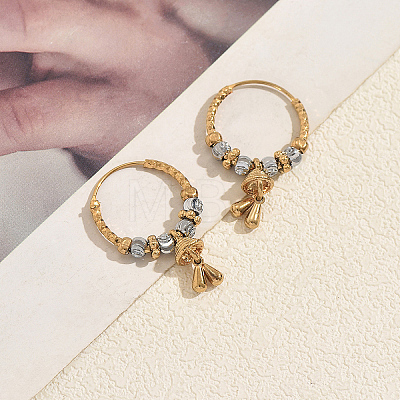 Twist Brass Hoop Earrings for Women UG4037-1