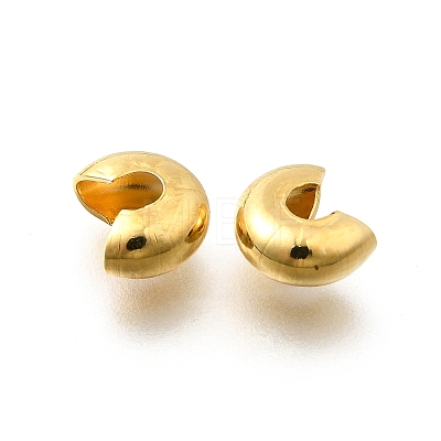 304 Stainless Steel Crimp Beads Covers STAS-P239-34G-06-1
