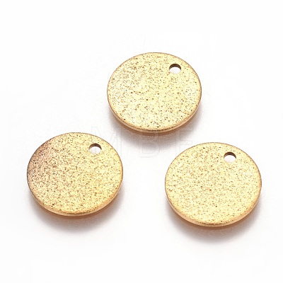 Ion Plating(IP) 304 Stainless Steel Textured Pendants X-STAS-I098-01-12mm-G-1