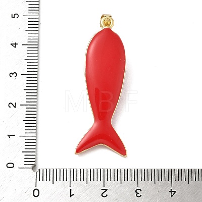 Fish Brass Micro Pave Cubic Zirconia Pendants KK-K408-49G-05-1