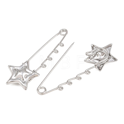 Starfish 304 Stainless Steel Safety Pins Brooch Findings SA-CBA098D-16E-P04-1