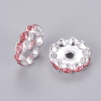 Brass Rhinestone Spacer Beads X-RB-A014-L12mm-27S-1