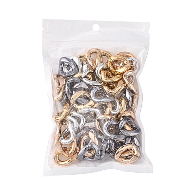 60Pcs 4 Colors UV Plating Acrylic Linking Rings FIND-FS0001-25-1