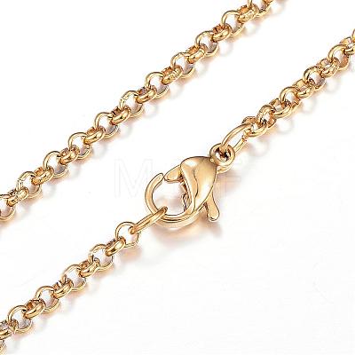304 Stainless Steel Cable Chain Necklaces NJEW-P170-02G-09-1