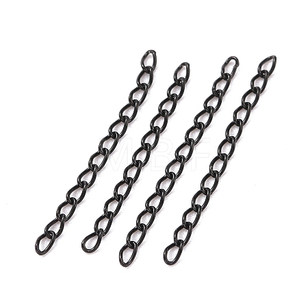 Ion Plating(IP) 304 Stainless Steel Curb Chains Extender X-STAS-WH0032-02A-EB-1