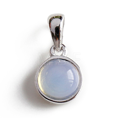 Opalite Half Round Charms G-NH0001-12F-1