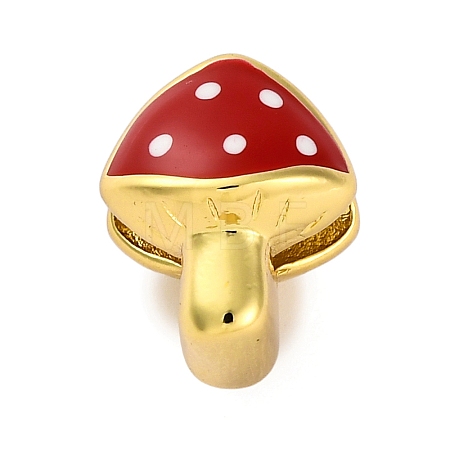 Brass Enamel European Beads KK-Z081-02-1