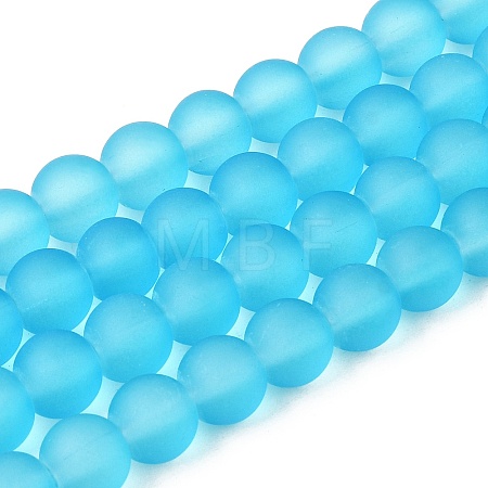 Baking Paint Transparent Glass Bead Strands GLAA-S031-6mm-37-1
