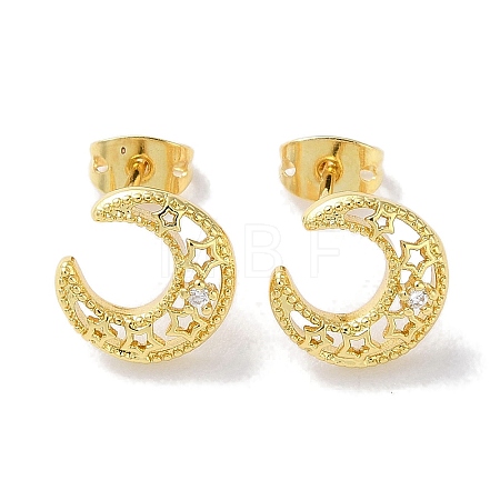 Rack Plated Brass Studs Earring EJEW-Z043-02G-1