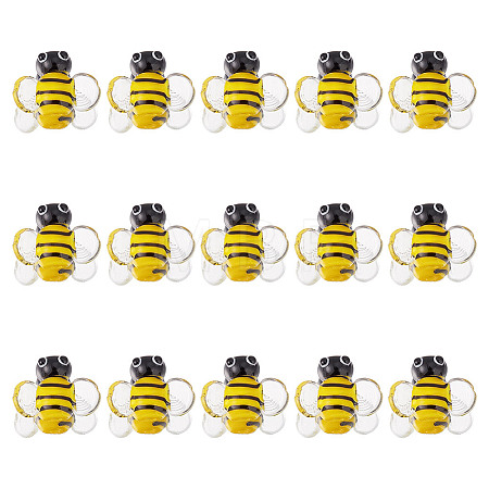 15Pcs Handmade Lampwork Beads LAMP-GO0001-15-1