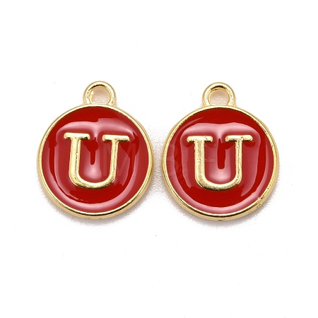Golden Plated Alloy Enamel Charms X-ENAM-S118-03U-1