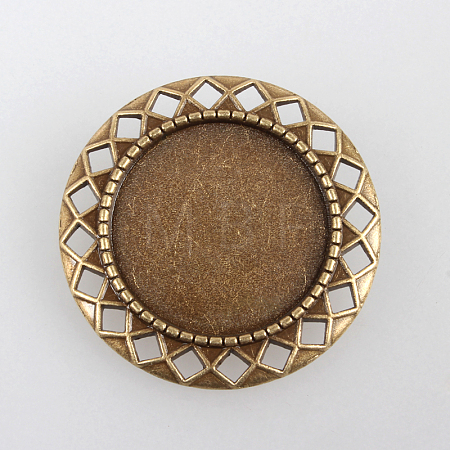Vintage Alloy Brooch Cabochon Bezel Settings PALLOY-N0085-47AB-NF-1