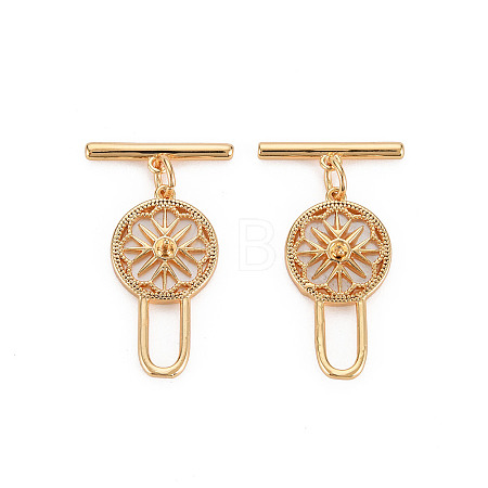 Brass Toggle Clasps KK-S356-656-NF-1