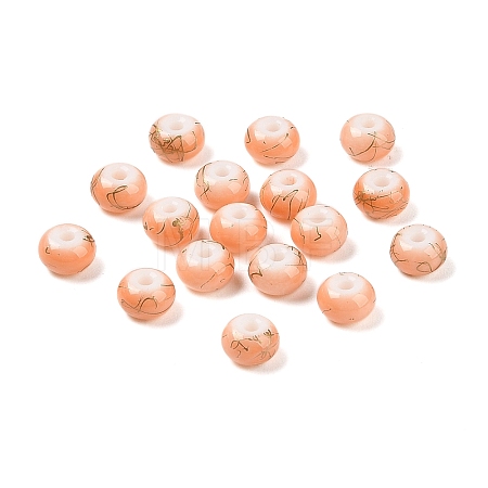 Opaque Spray Painted Glass Beads GLAA-G118-01L-1