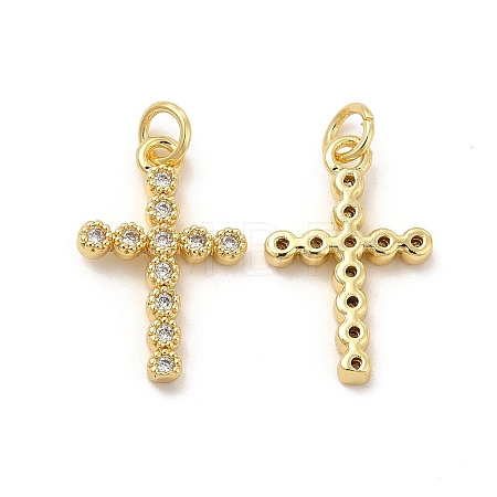 Brass Micro Pave Cubic Zirconia Pendants KK-E068-VB256-1