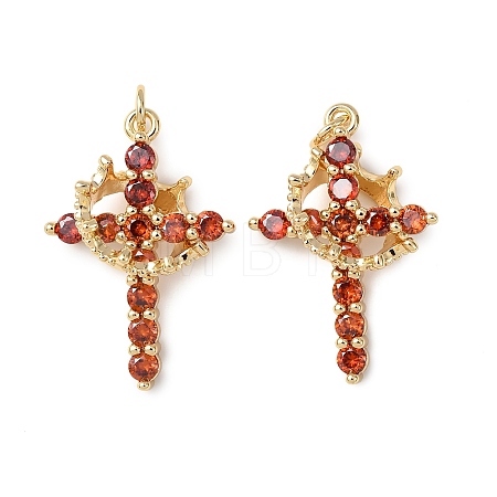 Brass Micro Pave Cubic Zirconia Pendants KK-C143-43A-G03-1