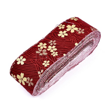 Japanese Kimono Style Floral Cotton Ribbon OCOR-I008-01B-03-1