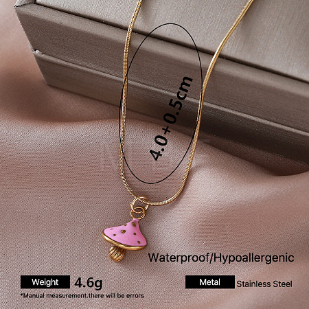 Vintage 304 Stainless Steel Enamel Pendant Necklaces EC1066-4-1