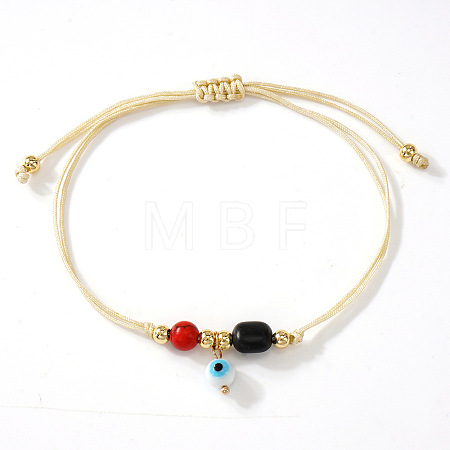 Bohemian Evil Eye Glass Charm Adjustable Bracelets PL4267-2-1