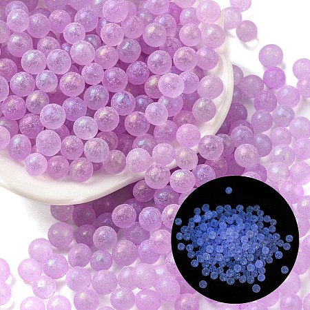Luminous Glow in the Dark Transparent Glass Round Beads GLAA-F124-B01-1