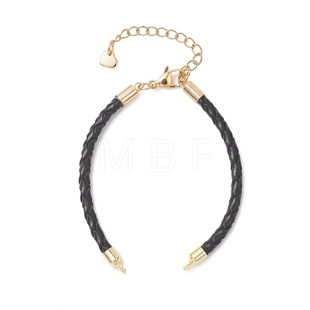 3MM Round Braided Leather Bracelet Making AJEW-JB01542-01-1