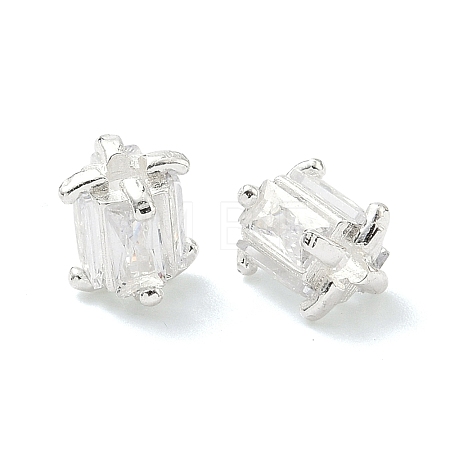 Brass Pave Cubic Zirconia Beads KK-H532-21B-S-1