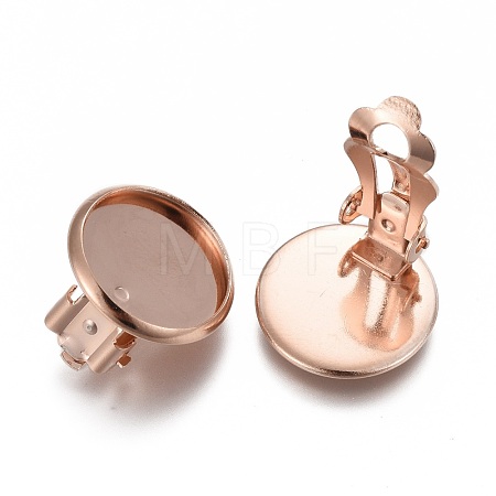 304 Stainless Steel Clip-on Earring Setting STAS-P249-23B-RG-1
