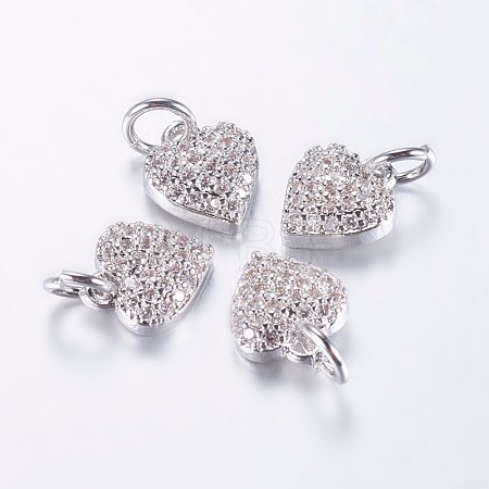 Long-Lasting Plated Brass Micro Pave Cubic Zirconia Charms X-ZIRC-F069-41P-1