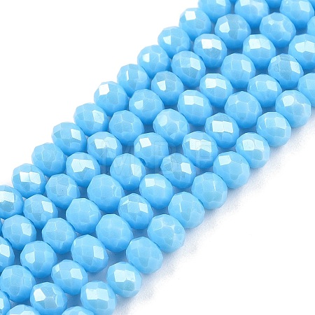 Electroplate Glass Beads Strands EGLA-A044-P4mm-A08-1