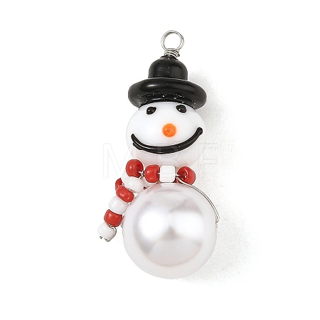 Christmas Handmade Lampwork Pendants PALLOY-JF06024-02-1