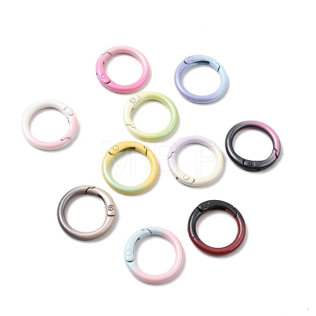 Spray Paint Alloy Spring Gate Rings FIND-C086-03A-1