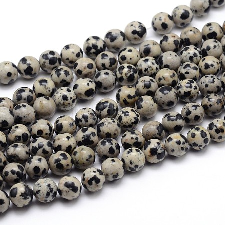 Natural Dalmatian Jasper Round Bead Strands X-G-J303-19-6mm-1