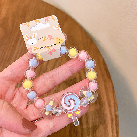 Adorable Pastel Acrylic Beaded Stretch Bracelets for Girl FS-WGCE8BF-06-1