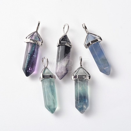 Natural Fluorite Double Terminated Pointed Pendants G-J261-B16-1