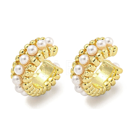 Ring Rack Plating Brass Cuff Earrings EJEW-E312-04G-1