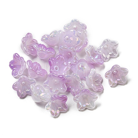 Iridescent Acrylic Bead Caps OACR-C021-08F-1