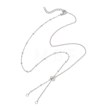 304 Stainless Steel Cable Chain Satellite Chain Slider Necklace Making AJEW-JB01511-02-1