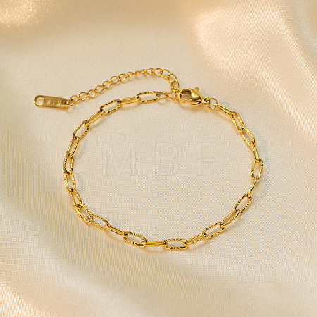 304 Stainless Steel Link Chain Bracelets BJEW-C084-06G-1