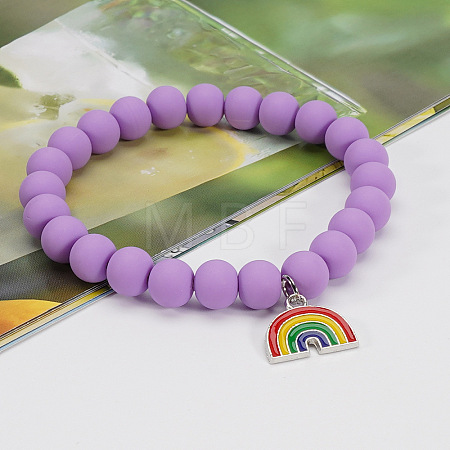 Rainbow Zinc Alloy Enamel Charm Bracelets FS-WGF96C6-02-1