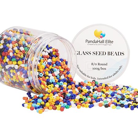 8/0 Round Glass Seed Beads SEED-PH0005-02-1