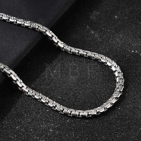 201 Stainless Steel Box Chain Necklaces for Men STAS-V011-01A-P-1-1