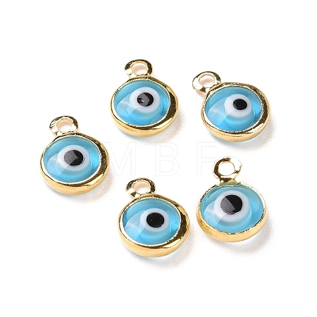 Handmade Evil Eye Lampwork Charms KK-F764-13G-07-1