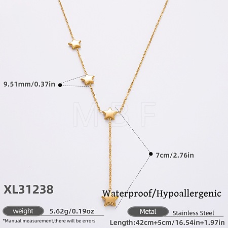 316L Surgical Stainless Steel Y Tassel Necklaces for Women FS-WGE9B28-11-1