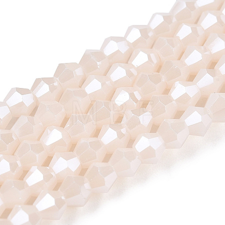Opaque Solid Color Electroplate Glass Beads Strands EGLA-A039-P2mm-A06-1
